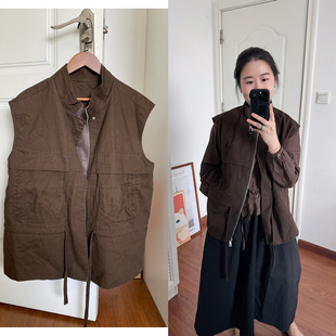 背心棉马甲马夹 通勤立领无袖 Decemberrush 工装