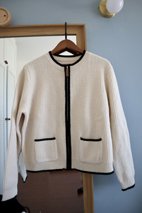 DecemberRush 毛衣针织上衣 复古休闲撞色拉链开衫