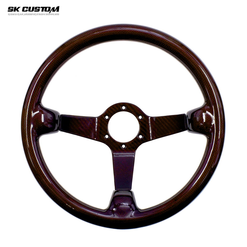 通用13.4英寸改装透红真碳纤维赛车运动方向盘直径340mm/70mm孔距
