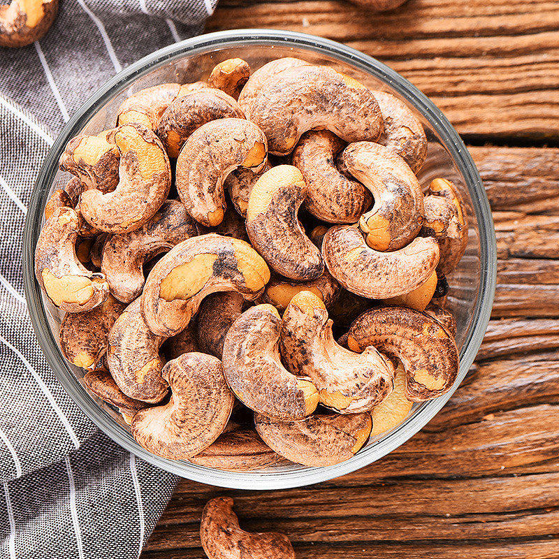 紫皮腰果200g带皮腰果仁原味盐焗罐装紫衣腰每日果坚果炒货零食