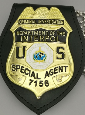 美国特工 DEPARTMENT OF INTERPOL 金属徽章 现货 纯铜材质