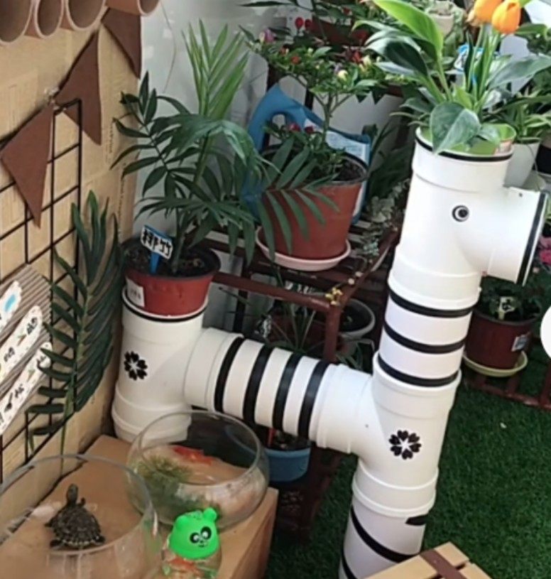 自然落地式花架幼儿园种植角种植动物花架造型摆件装饰手工制作