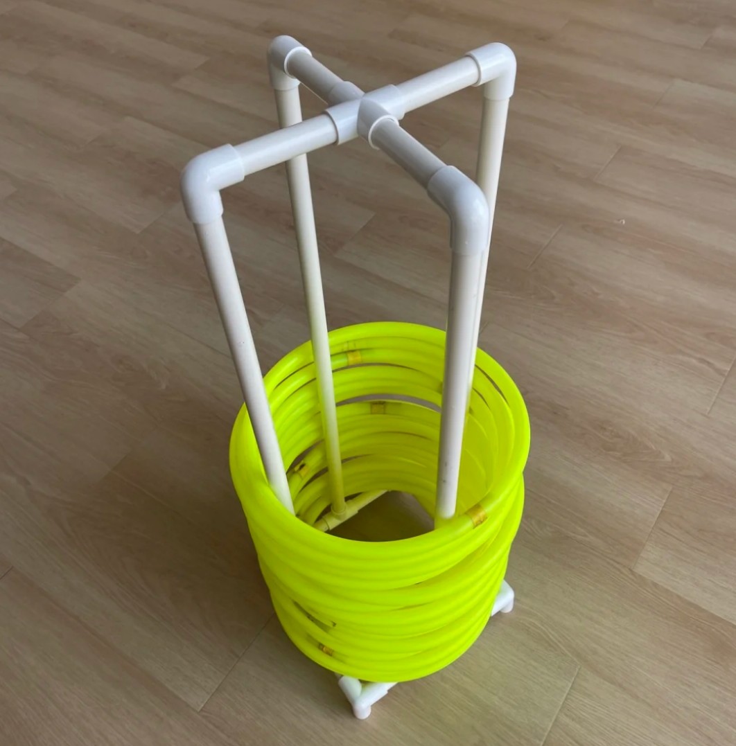 幼儿园呼啦圈收纳架子diy手工展示架pc管植物角装饰建构区收集架