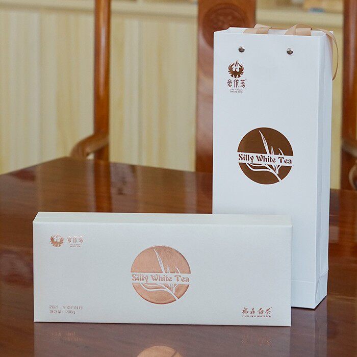 畲依茗傻子白茶Silly WhiteTea2021年白牡丹商务饼干茶200g烟条装