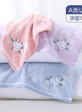 金号枕巾纯棉抗菌高颜值成人蕾丝花边绣花清新风单人枕头柔软不起