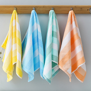 金号纯棉彩条毛巾全棉洗脸巾柔软吸水成人大毛巾擦脸巾长方形正品