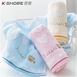 金号纯棉卡通方巾可爱小熊正方形擦手巾洗脸小毛巾全棉柔软吸水