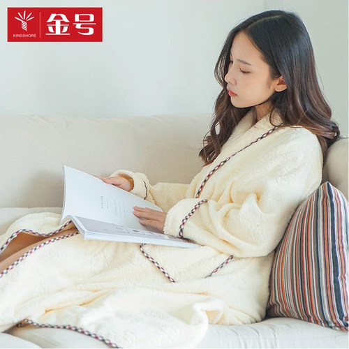 金号速干男女情侣长款全棉浴袍