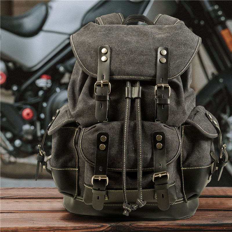 部落系列瑞士胡椒盐帆布背包户外旅行大容量登山战术双肩包无人机