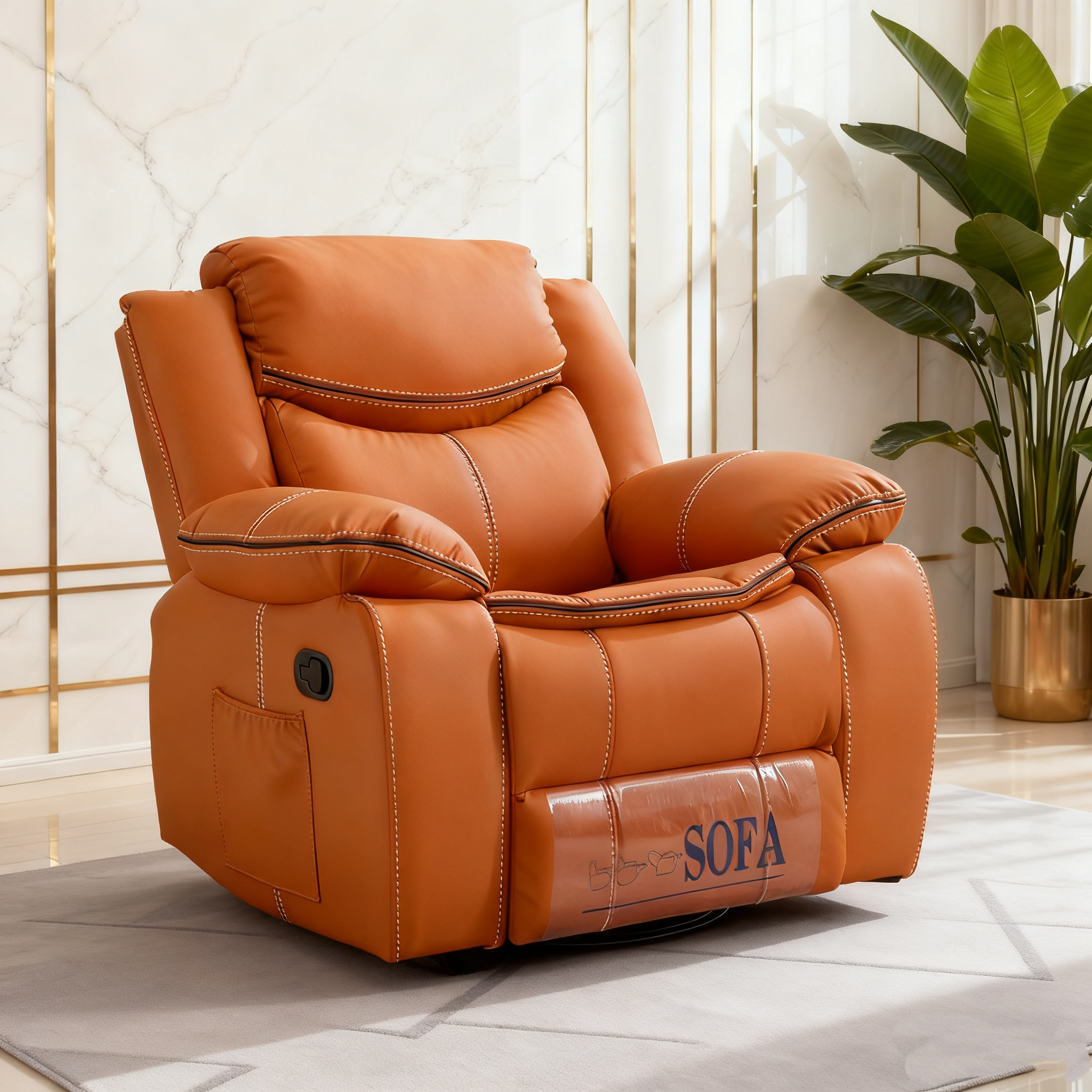 轻奢单人电动真皮功能沙发