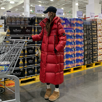 本命年红色长款鹅绒羽绒服女冬季2025新款高级感超好看过膝厚外套