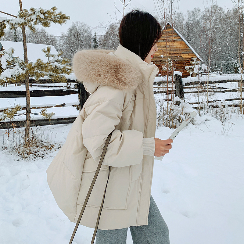 高级感超好看亮世秋羽绒服女冬2025年新款韩版宽松大毛领加厚外套