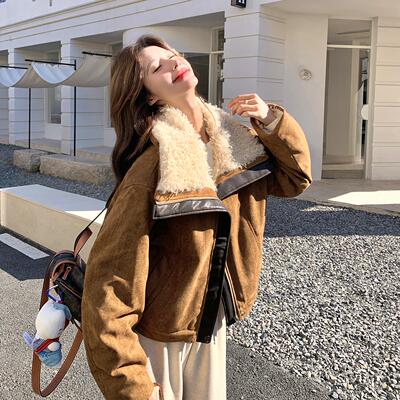 咖色复古大翻领短款加厚羽绒服女2025冬季小个子保暖90白鸭绒外套