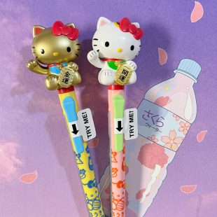 hellokitty可爱kt限定招财猫玩偶可动圆珠笔 现货日本sanrio新款