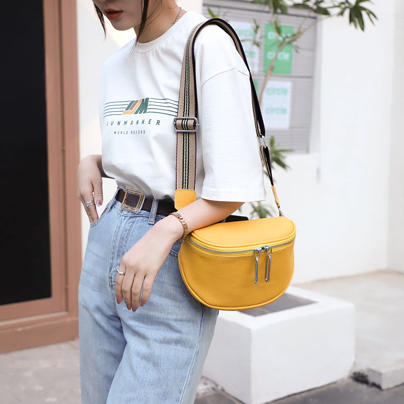 头层牛皮马鞍包时尚斜挎小包包女