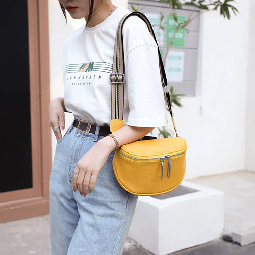 头层牛皮马鞍包时尚斜挎小包包女