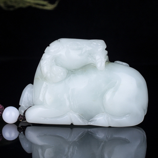 天然新疆和田玉玉羊手把件立体精雕生肖羊摆件洋洋得意手玩件挂件