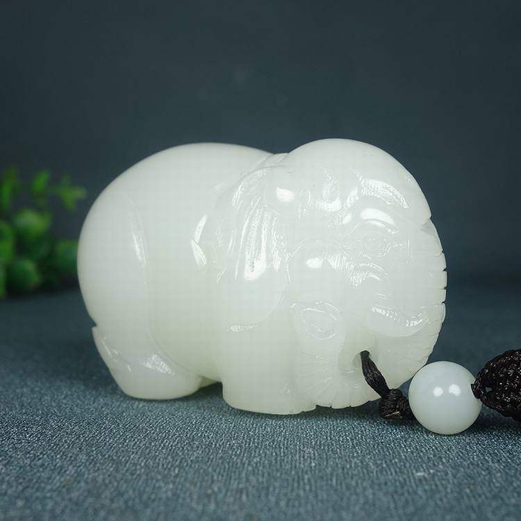 新疆和田玉把件玉象手把件羊脂级白玉大象手把件吉祥如意摆件玉器,珠宝/钻石/翡翠,手饰,淘宝优惠券,粉丝福利购,淘宝优惠卷