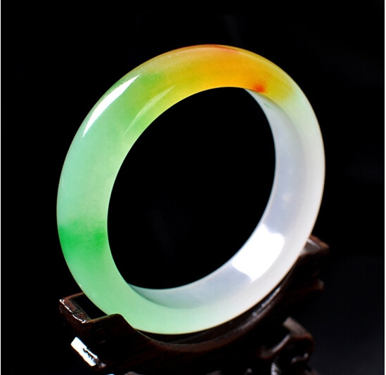 天然冰种靓丽福禄寿玉手镯