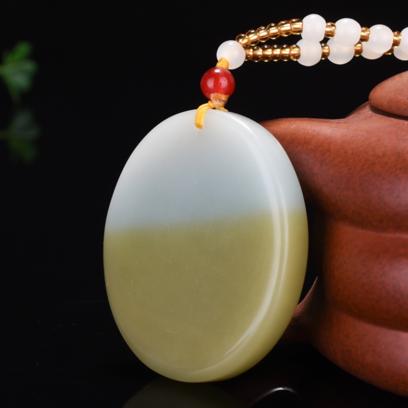 新疆和田玉糖玉平安牌吊坠和田玉糖料平安无事牌挂件玉佩玉牌籽料