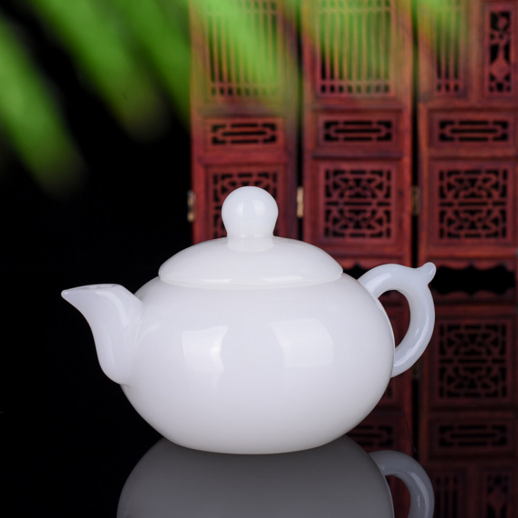新疆和田玉茶壶酒壶和田白玉茶具把把壶酒壶酒具玉石摆件玉器
