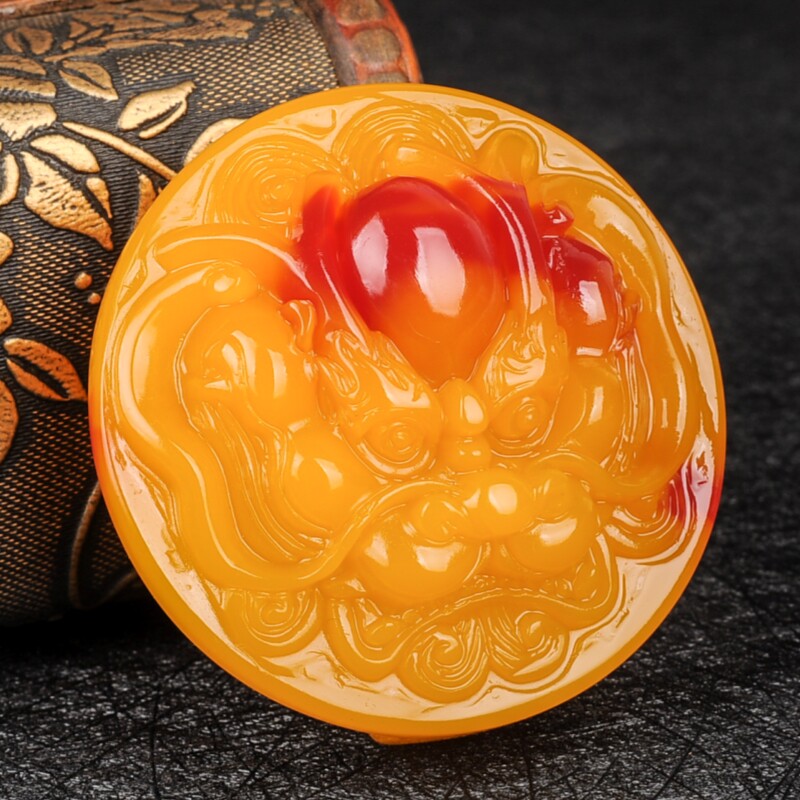 新疆和田玉皮带扣彩玉金丝玉龙头皮带扣龙头腰带扣玉石腰饰
