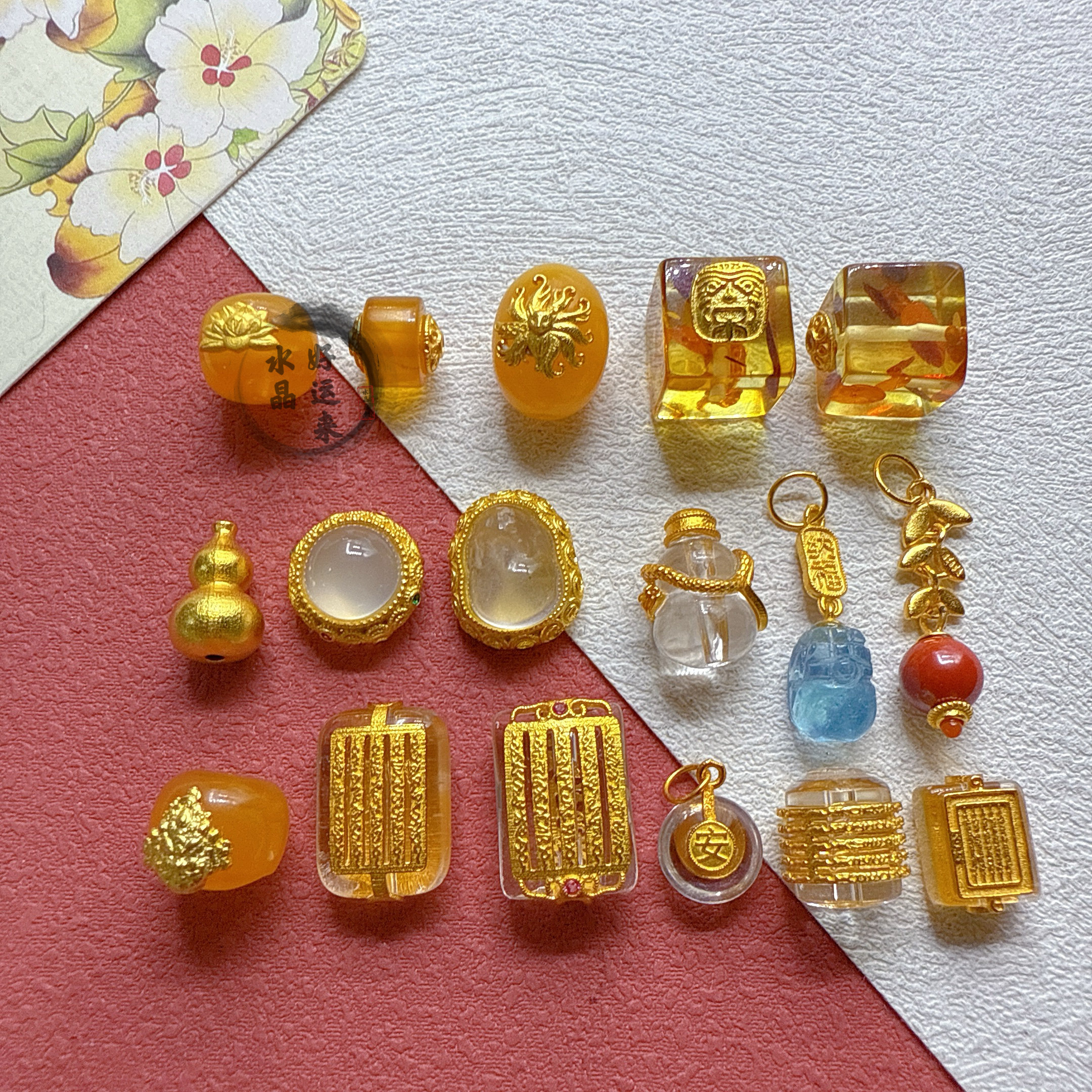 S925纯银五条经财神天然白水晶手牌蜜蜡老型莲花桶珠diy手链配件,饰品/流行首饰/时尚饰品新,银饰配件,淘宝优惠券,粉丝福利购,淘宝优惠卷