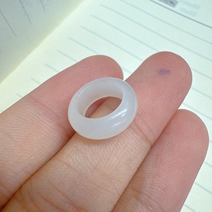 天然和田白玉跑环闭口圆环diy水晶手链编绳穿珠连接环