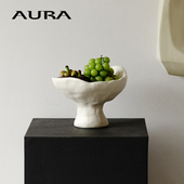 AURA北欧装 饰托盘果盘中古零食置物首饰盘侘寂风家居摆件雕塑玄关