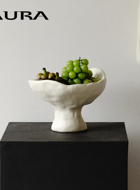 AURA北欧装饰托盘果盘中古零食置物首饰盘侘寂风家居摆件雕塑玄关