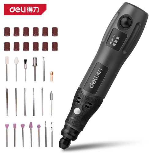 deli得力小型锂电电磨机调速迷你玉石雕刻机抛光切割打磨机DL6394