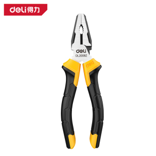 DL2006 8寸钢丝钳专业级家用电工剪断线老虎钳 deli得力6