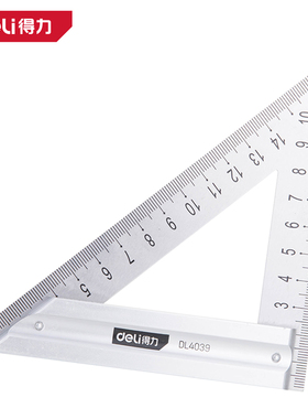 deli得力铝合金/铸铁三角尺150/200mm木工直角尺DL4039 303200 15
