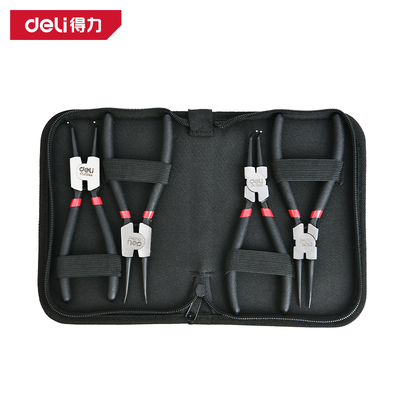 deli得力4件套7寸日式内外弯直牛津布包组套挡圈卡簧钳 DL104407