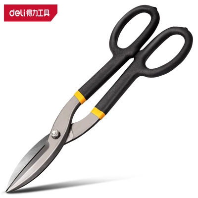 deli得力10/12寸铁皮剪刀不锈钢金属铁片铁钢丝网剪子DL25910 12
