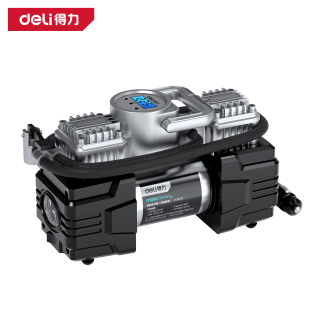 deli/得力车载充气泵双缸便携小型锂电有线汽车轮胎SUV轿车DL8060