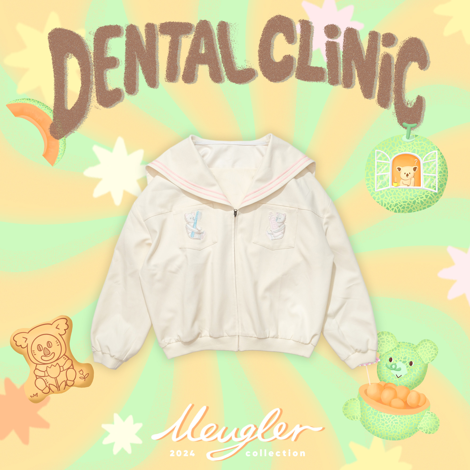 牛稠岛奶油色海军领休闲外套