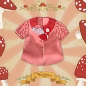 衬衫 米红格半袖 童话剧场救救小红帽异形刺绣领子 Meugler牛稠岛