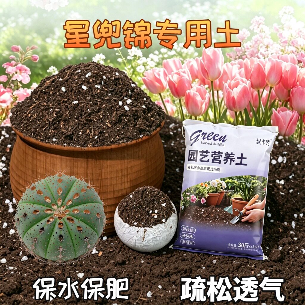 星兜锦适用盆景土不烂根不板结菜园加牛粪优质防黄叶球根家庭园艺