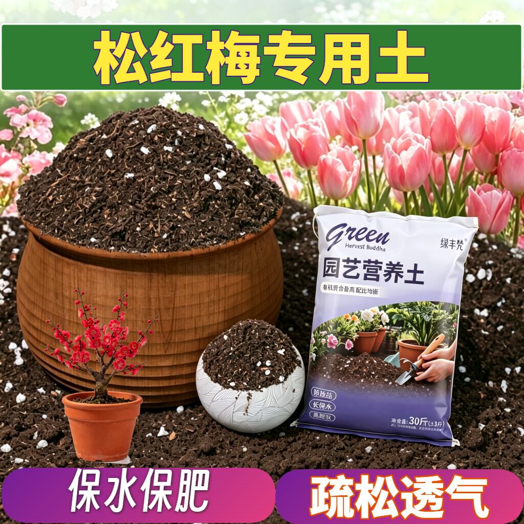 松红梅专用种植土不闷根育苗加牛粪进口壮根多肉轻质土园艺绿叶