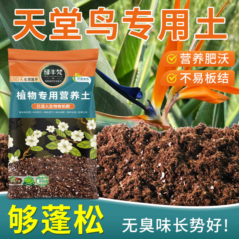 天堂鸟适用泥炭土轻质好用花园盆栽土腐熟充分增色实惠装多肉有机