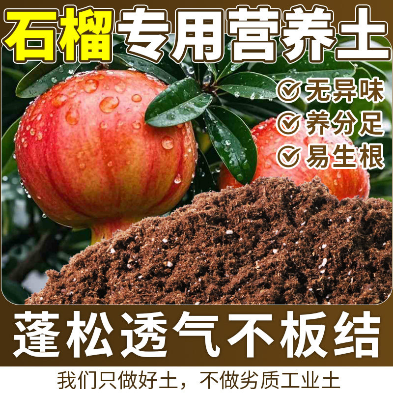 石榴专用泥炭土根壮苗好屋顶阳台配方土科学配比种植土菜园基质土