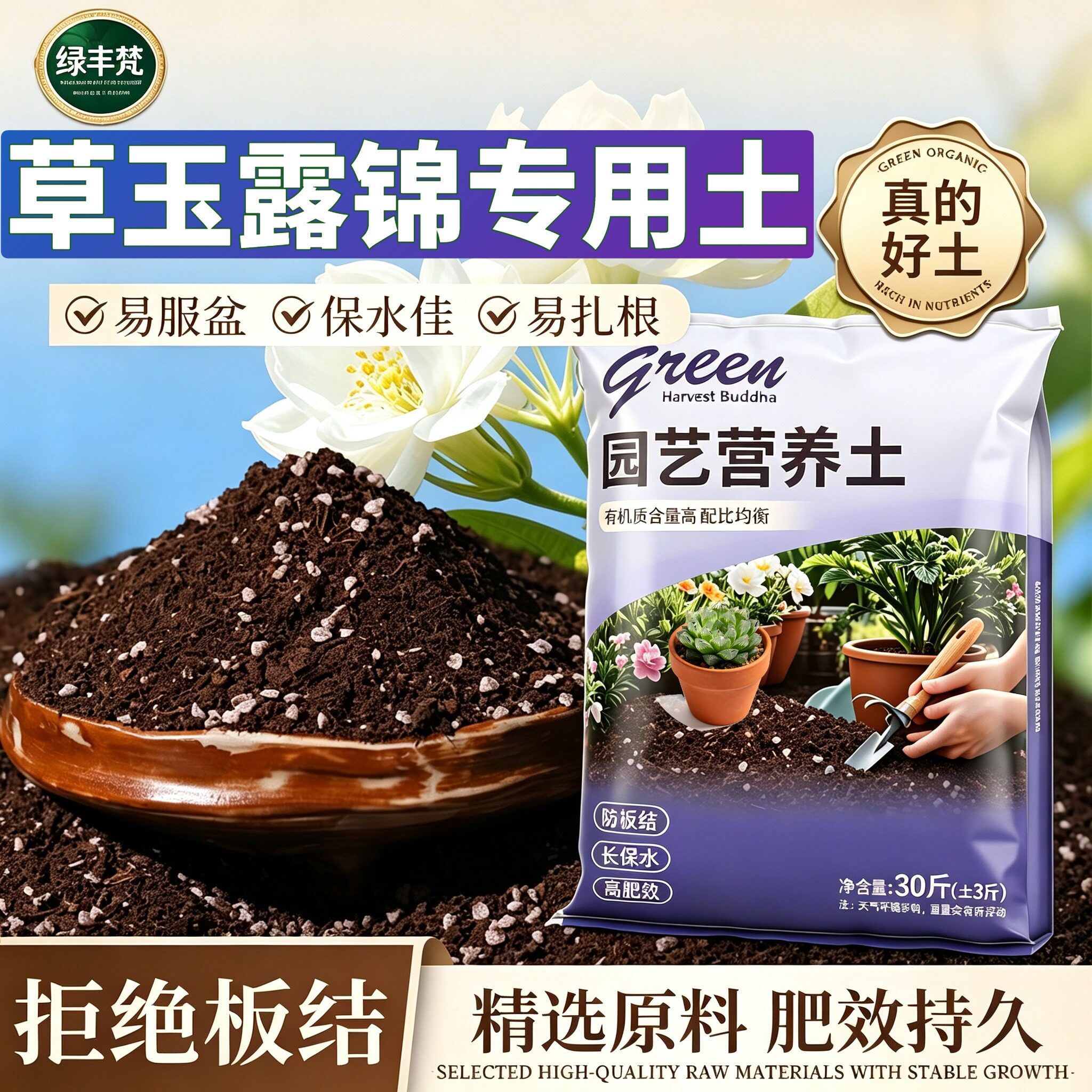 草玉露锦适用种菜土加珍珠岩室内泥炭基质精选绿叶观叶家庭园艺