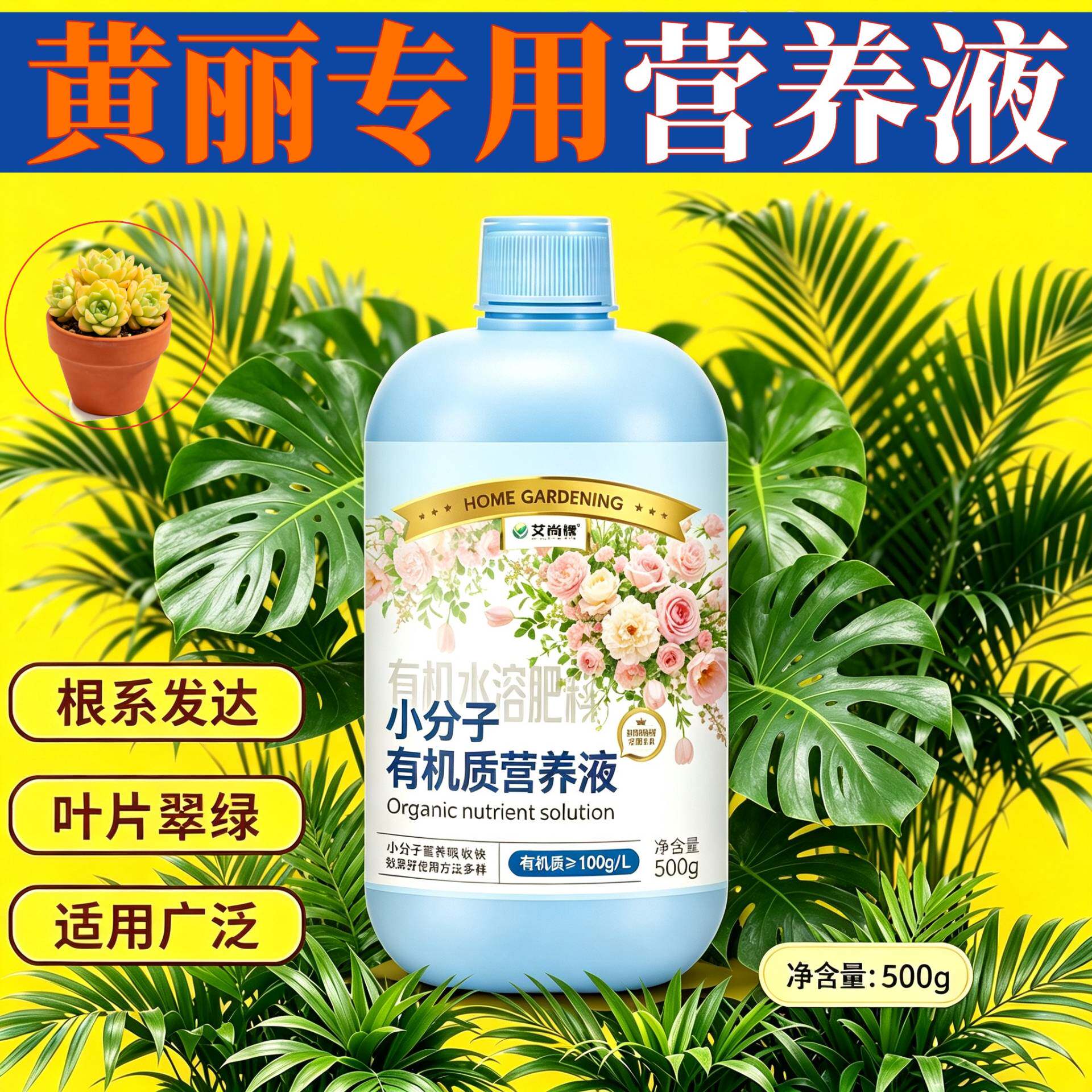 黄丽适用观花型营养液小分子氨基酸兑水即用盆栽小分子有机质专用