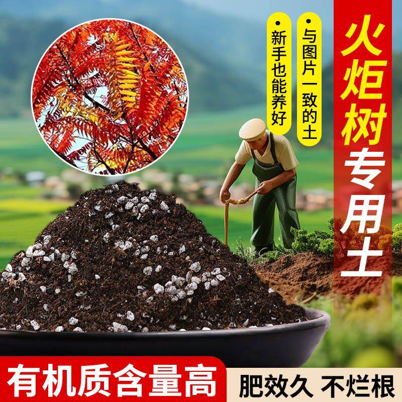 火炬树专用土营养土疏松透气含泥炭肥料通用有机种植土轻质土