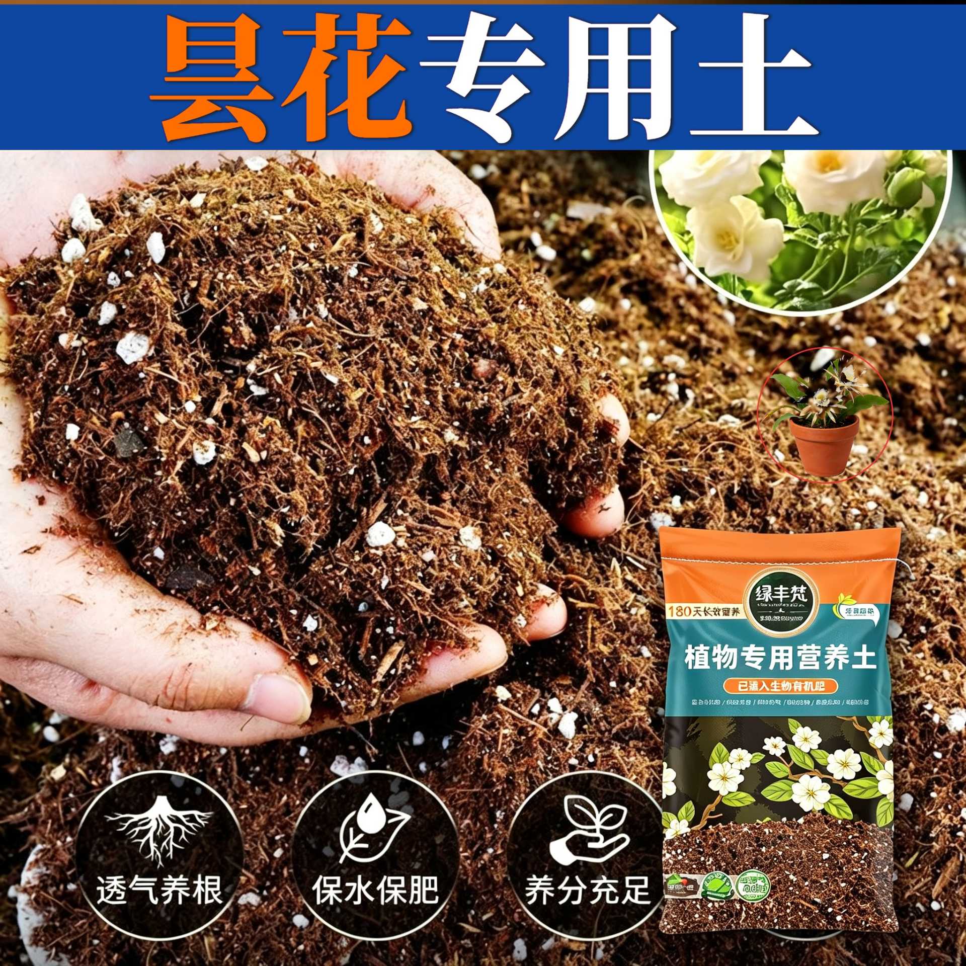 昙花适用花泥干湿循环好园艺种植土无菌平衡土质无草籽多肉盆栽