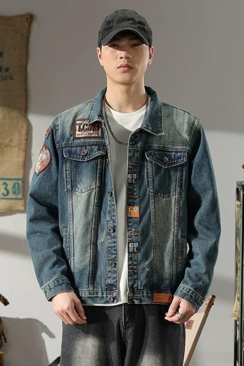 1506/Q18470/P62网图原版质量复古蓝2025年原宿风潮流夹克男,男装夹克,星座1506