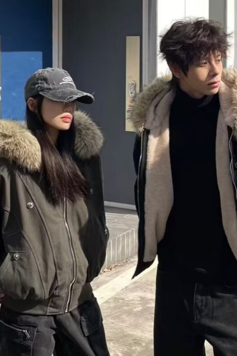 1506/Q86170/P90潮牌情侣派克服短款羽绒男女棉服大毛领连帽棉衣,男装棉衣,星座1506