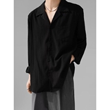 1506/QC6570/P36禁欲系克莱因蓝衬衫男女垂感古巴领宽松衬衣3,男装衬衫,星座1506, 1506/QC6570/P36禁欲系克莱因蓝衬衫男女垂感古巴领宽松衬衣3,男装衬衫,星座1506,