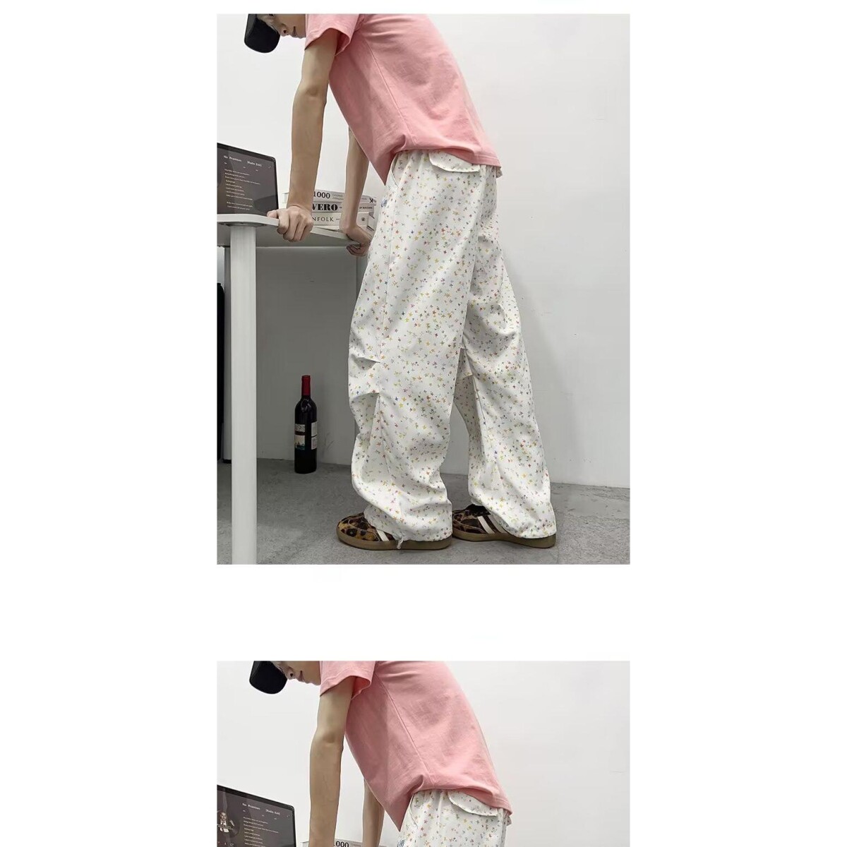 1506/QA80310/P39宽松休闲裤男流百搭裤子夏季坠感阔腿拖地长裤,男装休闲裤,星座1506
